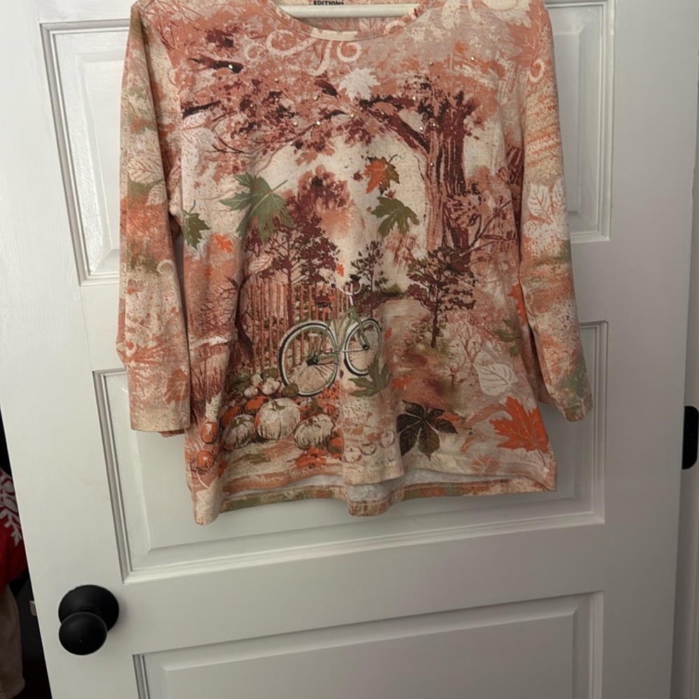 Autumn Print 3/4 Sleeve Top